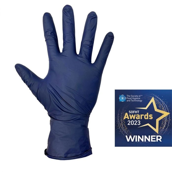 Metal Detectable Nitrile Gloves, Blue Disposable Food Factory Glove