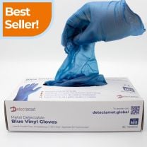 Metal Detectable Disposable Vinyl Gloves
