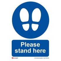 'Please Stand Here' Sign